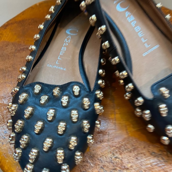 Jeffrey Campbell Black and Gold Studded Loafers - Picture 2 of 12